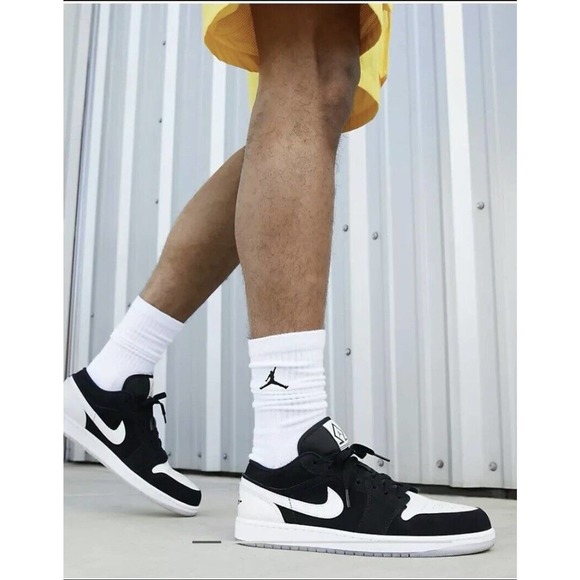 Nike Air Jordan 1 Low SE Diamond Shorts Black White Size 10.5 Mens DH6931-001 DS - Picture 10 of 11